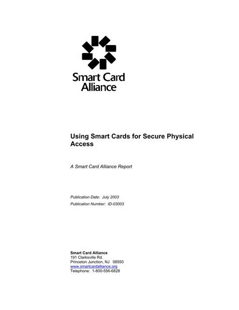 Using Smart Cards for Secure Physical 